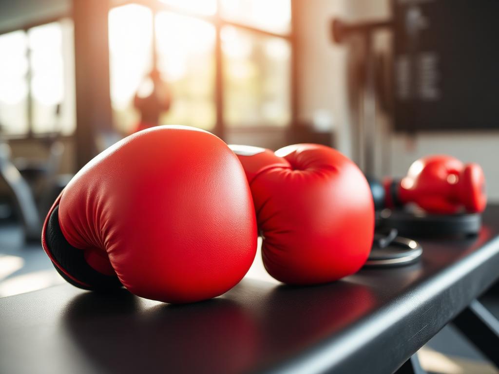 Boxing gloves and training equipment